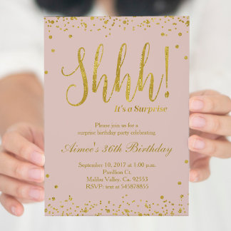 Gold & Rose Gold Geburtstagsparty Einladung