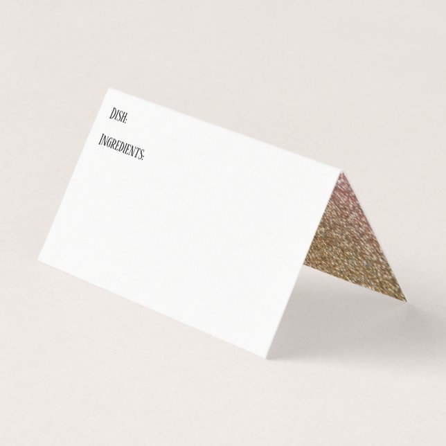 Gold & Rose Gold Glitzer Accessoires Rezept Zent C Visitenkarten (Vorderseite)
