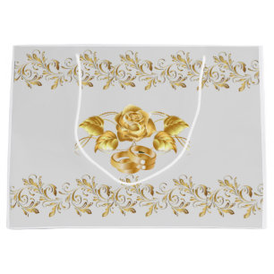 Gold Rose Hochzeit große Geschenktasche Geschenktüte