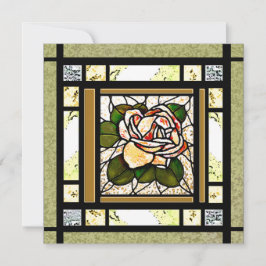 Gold Rose Kunst-dekor-Hartglaskarte Feiertagskarte