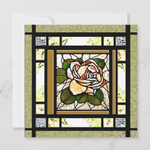 Gold Rose Kunst-dekor-Hartglaskarte Feiertagskarte