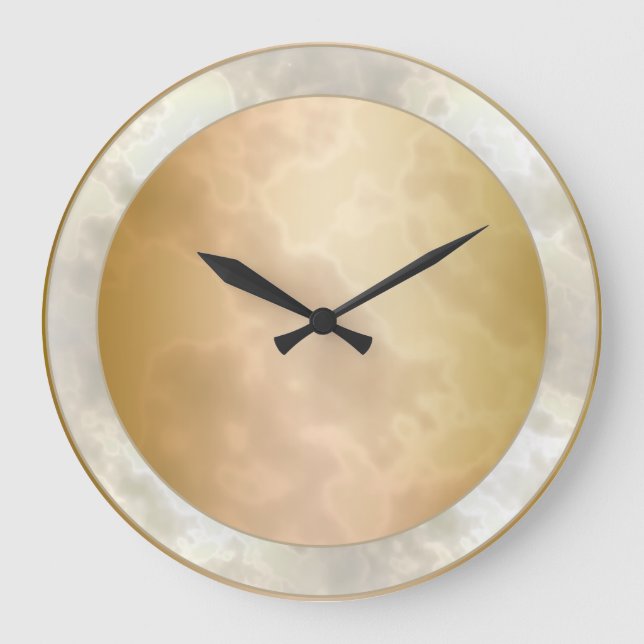 Gold Rose marmoriert Große Wanduhr (Vorderseite)