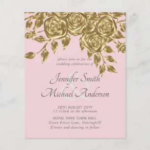Gold Rose Metallic Wedding Einladungen