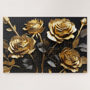 Gold Rose Moderne Akryline Puzzle