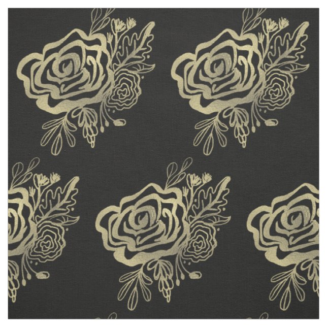 Gold Rose Muster Französisch Florals Stoff (Muster)