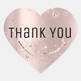 Gold Rose Park Vielen Dank Herz-Aufkleber