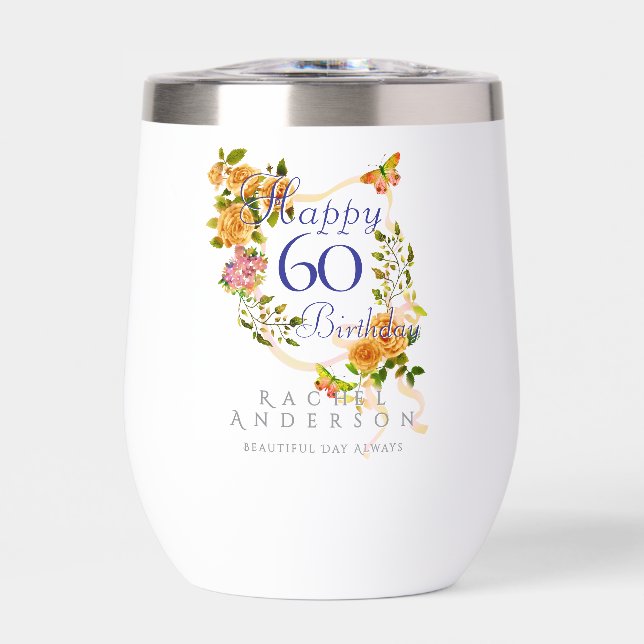 Gold Rose Ribbon 60th Birthday (Vorderseite)