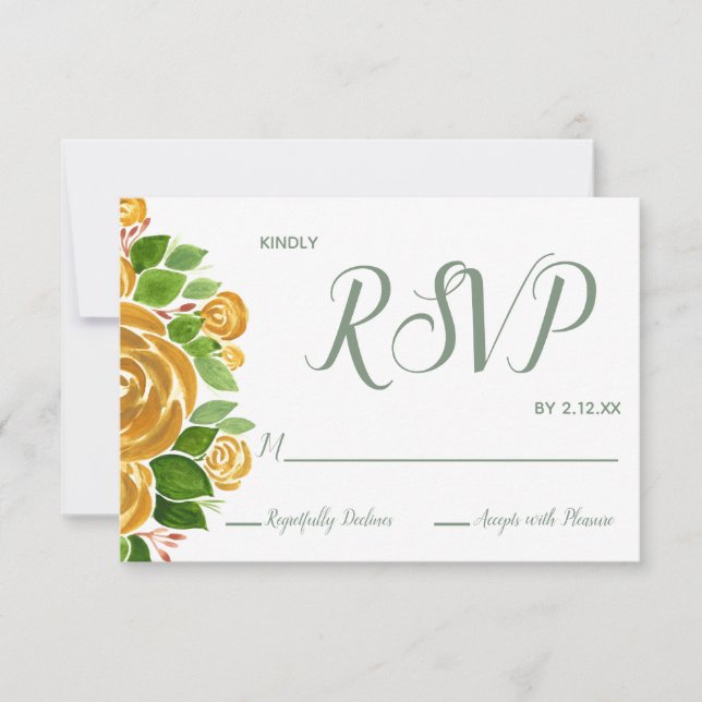 Gold-Rose-RSVP-Karte RSVP Karte (Vorderseite)