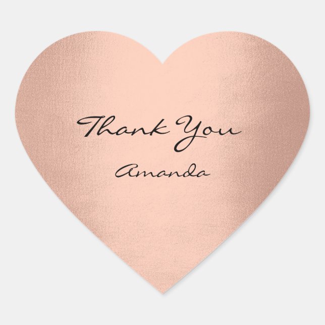 Gold Rose Seide Schönheit Name Bridal Herz Vielen  Herz-Aufkleber (Vorderseite)