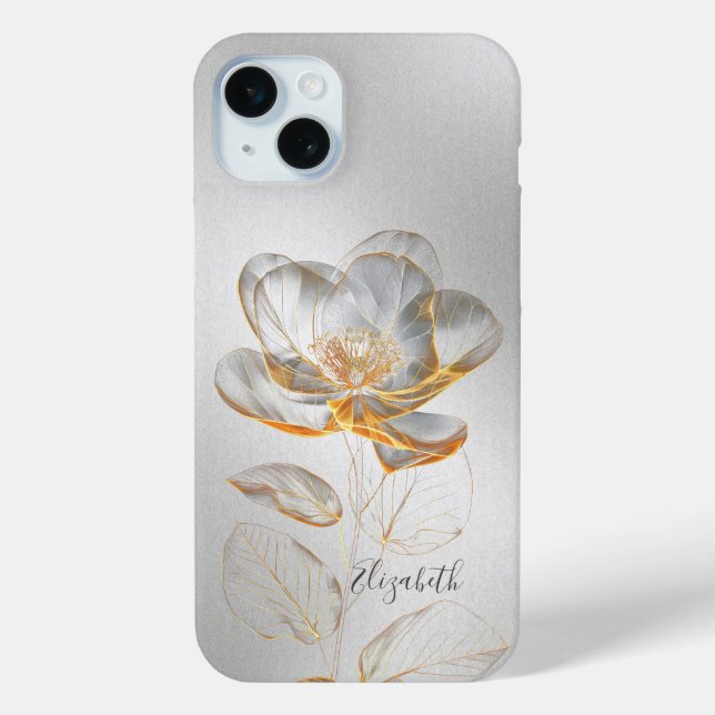 Gold Rose Silber Name hinzufügen  Case-Mate iPhone Hülle (Rückseite)