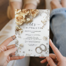 Gold-Rose und Ringe-Engagement-Partei