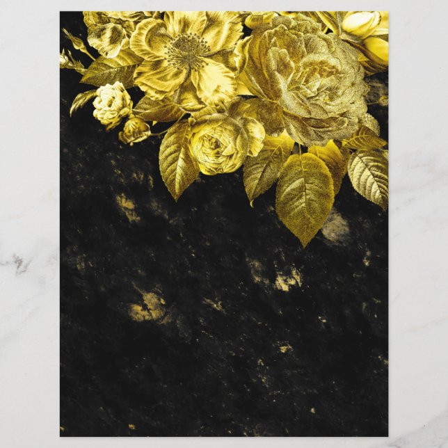 Gold-Rose und schwarzes Marmorpapier (Vorderseite)