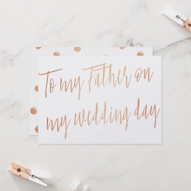 Gold-Rose "Zu meinem Stiefvater am Hochzeitstag" Karte (Vorderseite/Rückseite Beispiel)