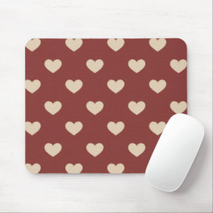 Gold Rot Creme Glitter Herzen Valentinstag Mousepad