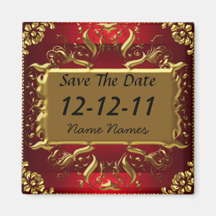 Gold Rot Save the Date rote Magnet