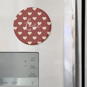 Gold Rote Creme Glitter Herzen Valentinstag Magnet