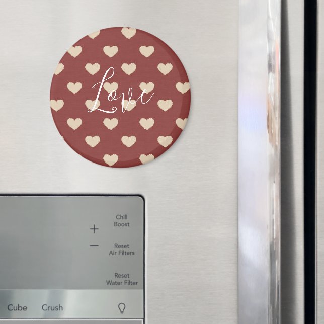 Gold Rote Creme Glitter Herzen Valentinstag Magnet (In Situ (Kühlschrank))