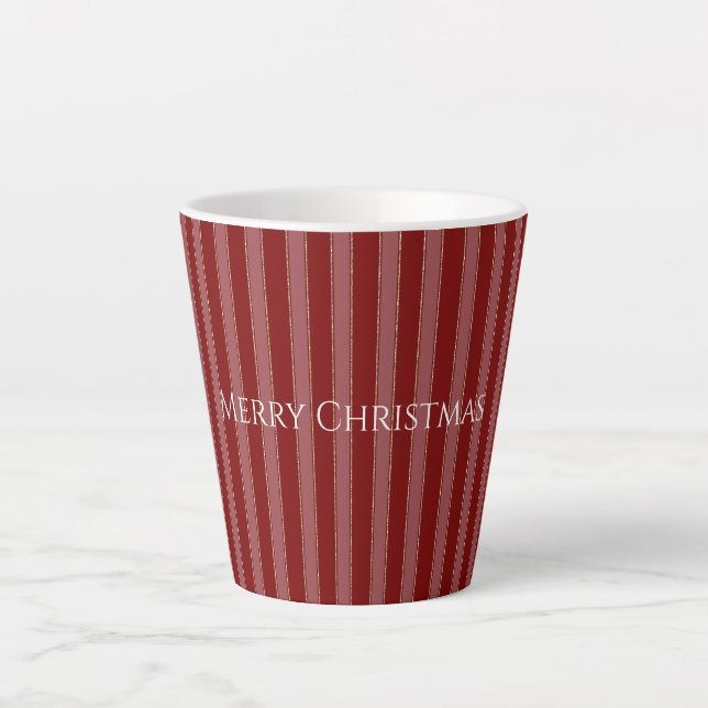 Gold rote Streifen Weihnachten Milchtasse (Vorderseite)