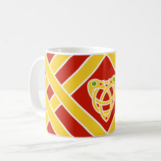 Gold/rote/weiße Bänder/Streifen, keltischer Kaffeetasse