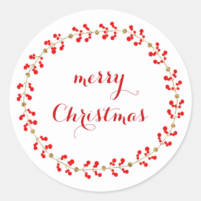 Gold & Roter Kranz Runder Aufkleber (Vorderseite)