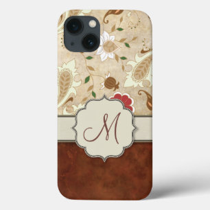Gold-, Rotes und weißesblumen auf iPhone 13 Hülle