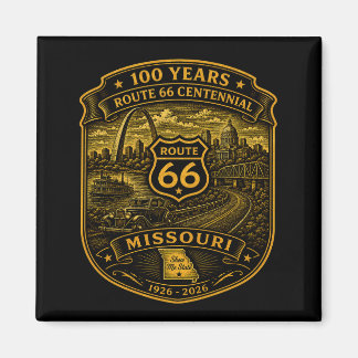 Gold Route 66 Missouri Jubiläum 100 Jahre Magnet