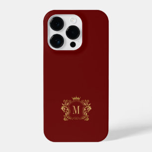 Gold Royal Scrolls und eine Crown Monogram iPhone 14 Pro Hülle