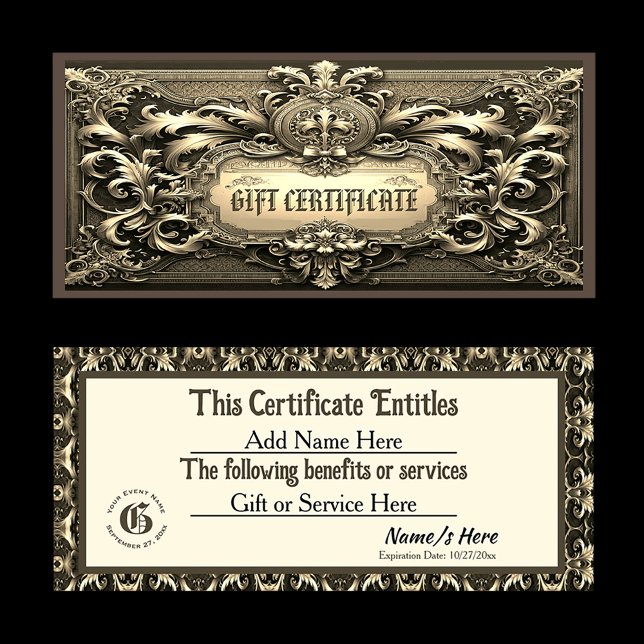 Gold Royalty Geschenkzertifikat (Gold Gift Certificate)