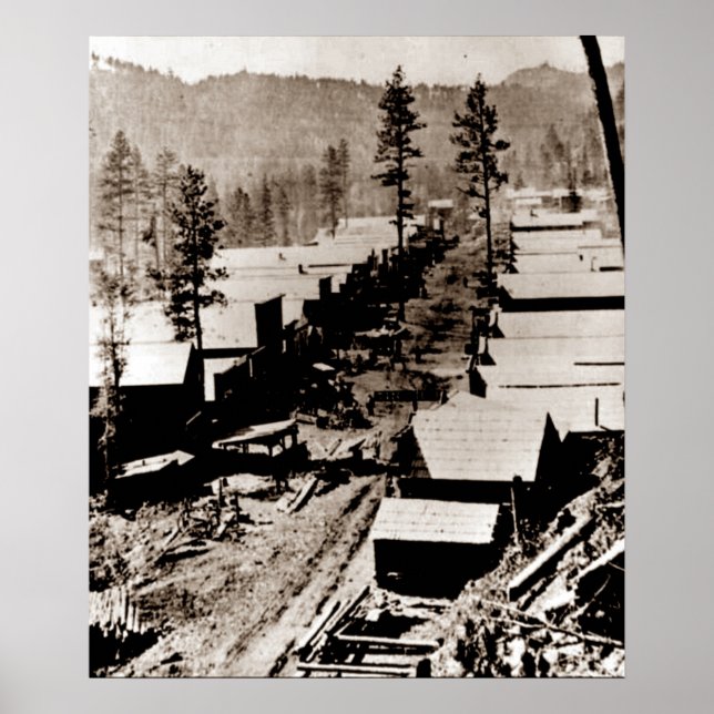 Gold Rush Deadwood South Dakota 1876 Sepia Poster (Vorne)