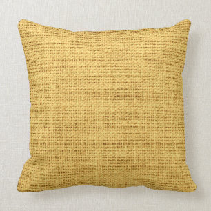 Gold Rustic Burlap Linen Kissen