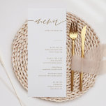 Gold Rustic Calligraphy Elegante Wedding Menu Card Menükarte<br><div class="desc">Rustikale Kalligrafie Elegante Wedding Menu Cards Minimalistische Wedding Menu Cards | Moderne Speisekarte,  Abendmenü für Hochzeiten,  rustikales Buffet zum Hochzeitsessen und Getränkekarte,  einfache kalligraphische rustikale Hochzeitsmenüs,  rustikales Hochzeitsmenü,  Menü für Hochzeitstische</div>