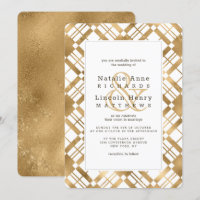 Gold Rustic Country Bauernhof Karierte Hochzeit
