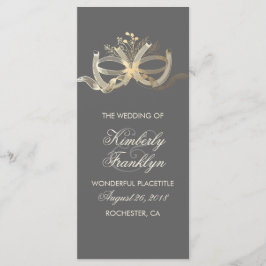 Gold Rustic Country Horseshoes Wedding Program Programm