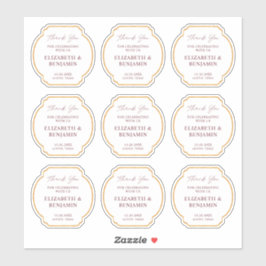 Gold Rustikal Boho Chic Wildblumen Hochzeit Danke  Aufkleber