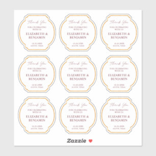 Gold Rustikal Boho Chic Wildblumen Hochzeit Danke Aufkleber