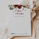 Gold Rustikale farbenfrohe Blumenzwiebeln Wünsche Hinweiskarte<br><div class="desc">Diese goldene rustikale blumenreiche Hochzeit auch Wünsche Beratung Karte ist ideal für eine einfache Hochzeit. Die Blume sind handbemalt, Marsala, Rosa, Rosa, Rot, Bordeaux und Gold mit grünen Blätter, die in wunderschönen Kränzen angeordnet sind. Diese Karten sind ideal für Hochzeiten, Brautparty, Babydusche, Graduiertenfest u.v.m. Personalisieren Sie die Karten mit den...</div>