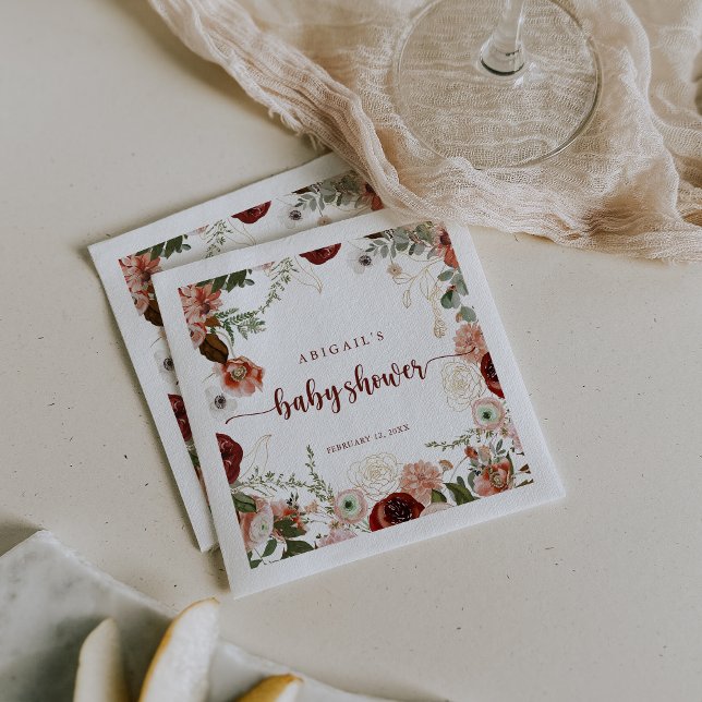 Gold Rustikale farbenfrohe Blütendusche Serviette (Von Creator hochgeladen)