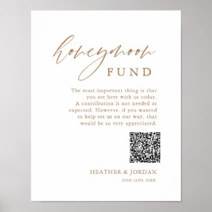 Gold Rustikale Honeymoon Fund QR wollen gut unterz Poster