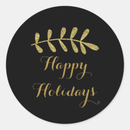 Gold Rustikales Leaf Elegantes Ambiente Runder Aufkleber