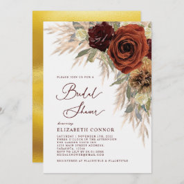 Gold Rustikales Pampas Grass Brautparty Einladung