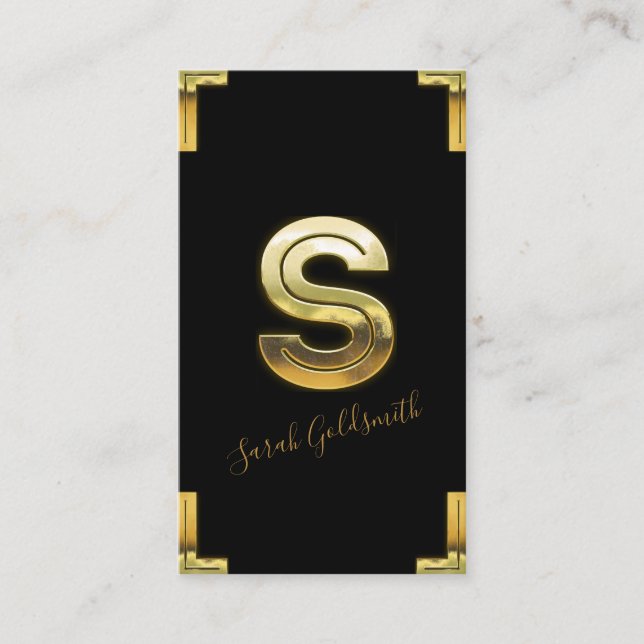 Gold-S-Visitenkarte für den Erstflug und die Grenz Visitenkarte (Vorderseite)