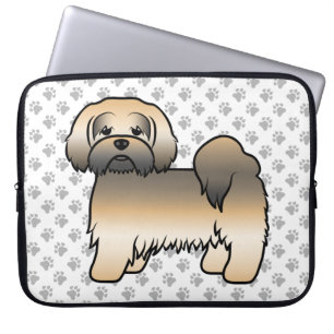 Gold Sable Lhasa Apso Niedlich Cartoon Dog Laptopschutzhülle