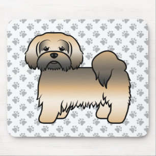 Gold Sable Lhasa Apso Niedlich Cartoon Dog Mousepad