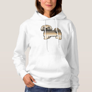 Gold Sable Lhasa Apso Süßer Cartoon-Hund Hoodie