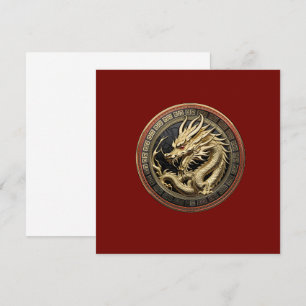Gold Sacro Eastern Dragon Medallion auf Red Velvet