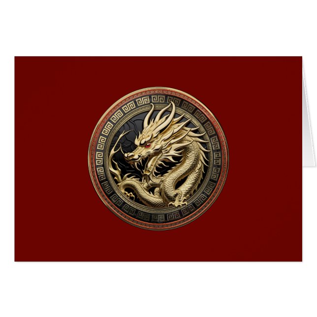 Gold Sacro Eastern Dragon Medallion auf Red Velvet (Vorderseite (Horizontal))
