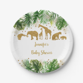 Gold Safari Animal Baby Dusche Pappteller