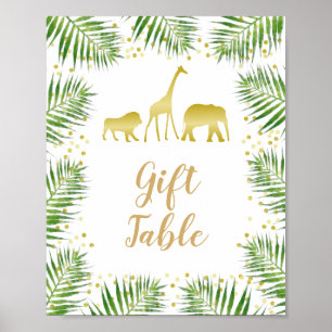 Gold Safari Animals Baby Shoft Tafelschild Poster