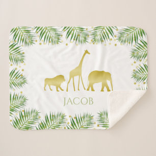 Gold Safari Animals Tropical Baby Room Kinderzimme Sherpadecke
