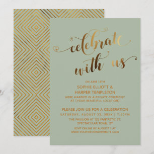 Gold & Sage Feiern Sie mit uns die After-Wedding-P Einladung